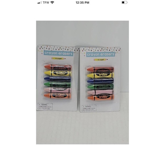 12 COUNT LOT NOVELTY COLLECTIBLE CRAYONS ERASERS FUN DECORATIVE NICELY DETAILED - Picture 3 of 4